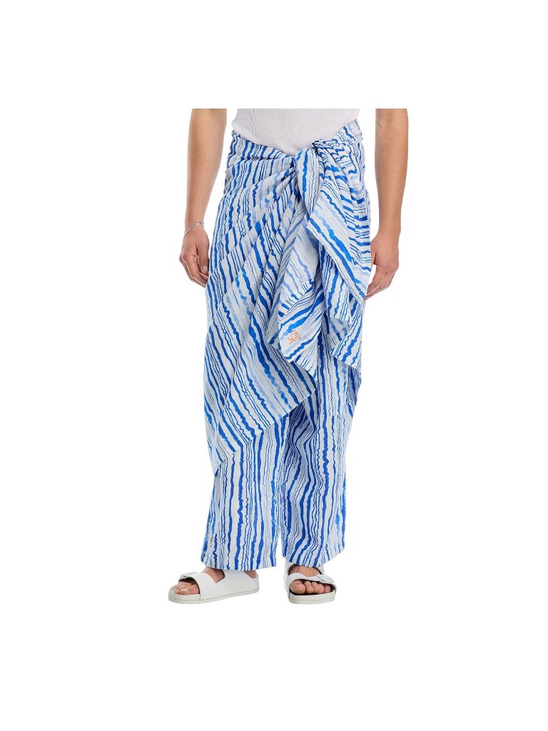 Nwt Coniglio Palm Beach Blend Adjustable Cover Up Pareo Wiggle Stripe Blue